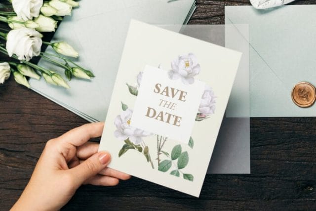 professionally printed wedding date