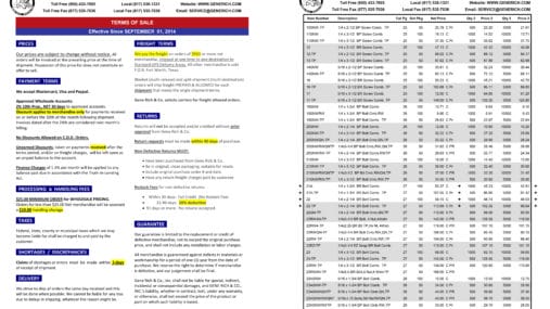 price sheet catalog printing