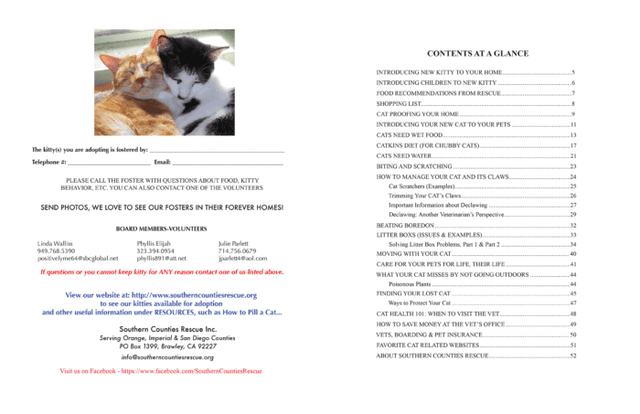 cat booklet sample
