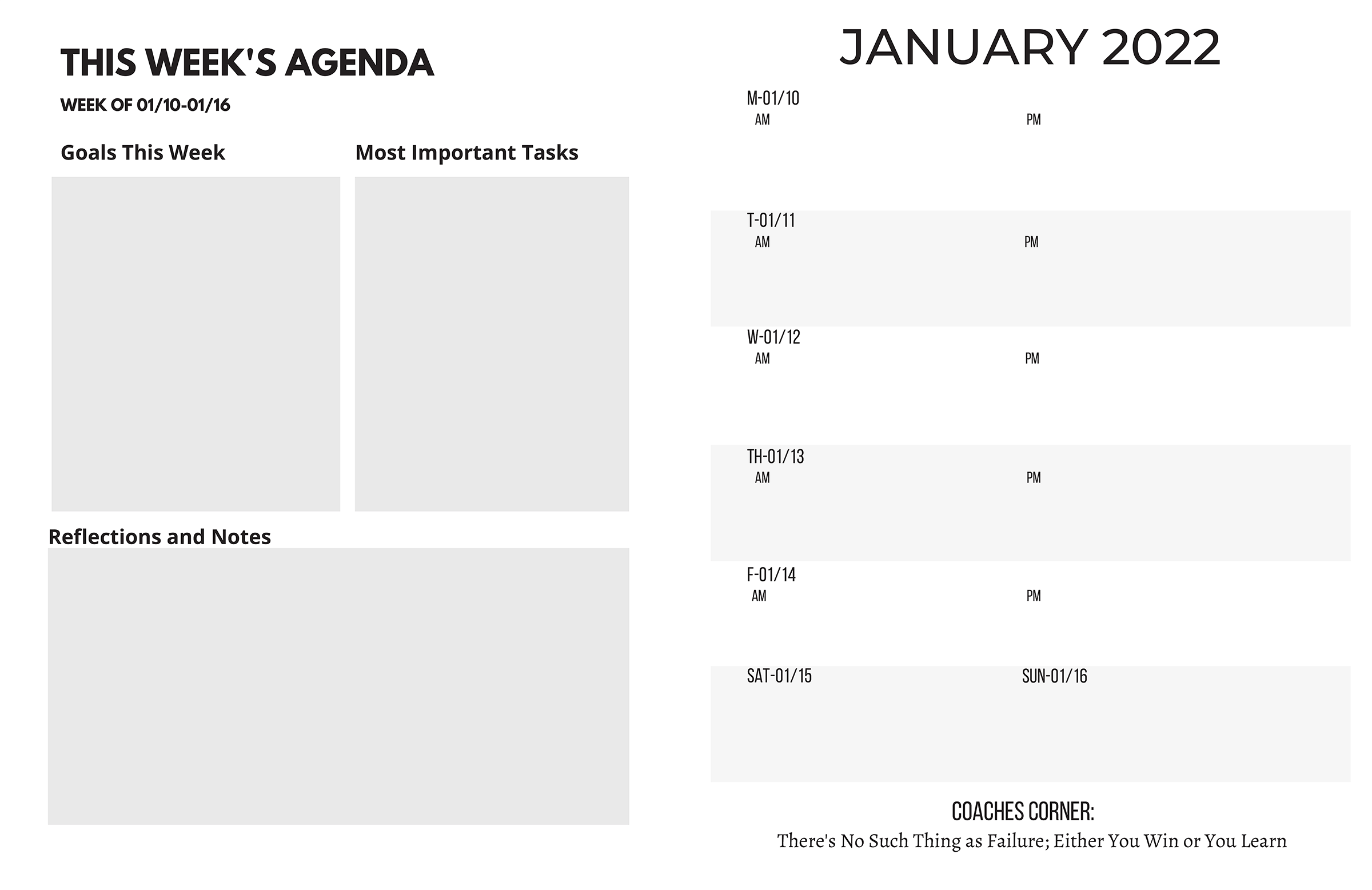 wire-o planner printing
